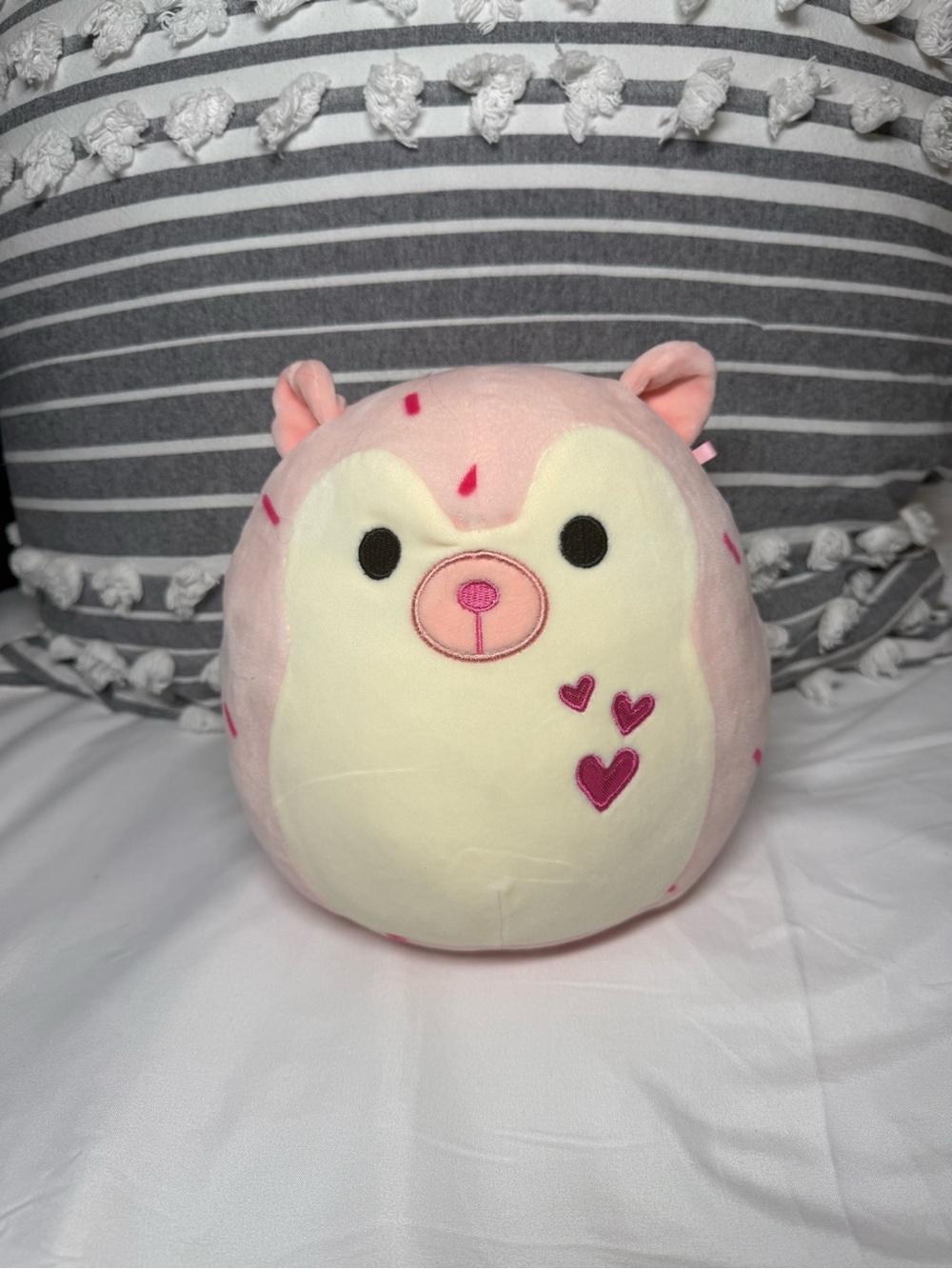 SQUISHMALLOW Pink Hedgehog MARCO Pink Hearts Sprinkles 9" Plush Toy no tags